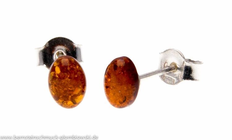 Bernstein Ohrringe Ohrstecker mit Silber 925.