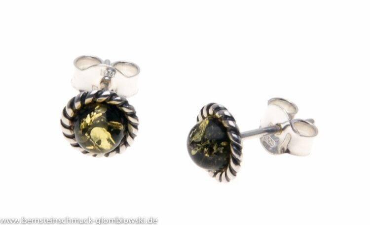 Bernstein Ohrringe Ohrstecker mit Silber 925.