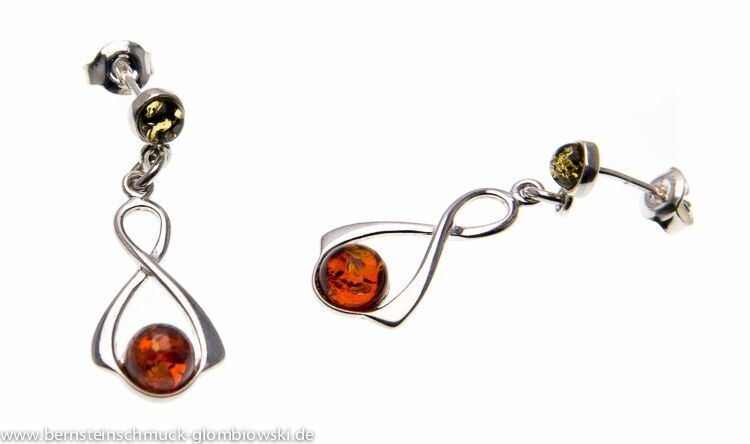 Bernstein Ohrringe Ohrstecker mit Silber 925.
