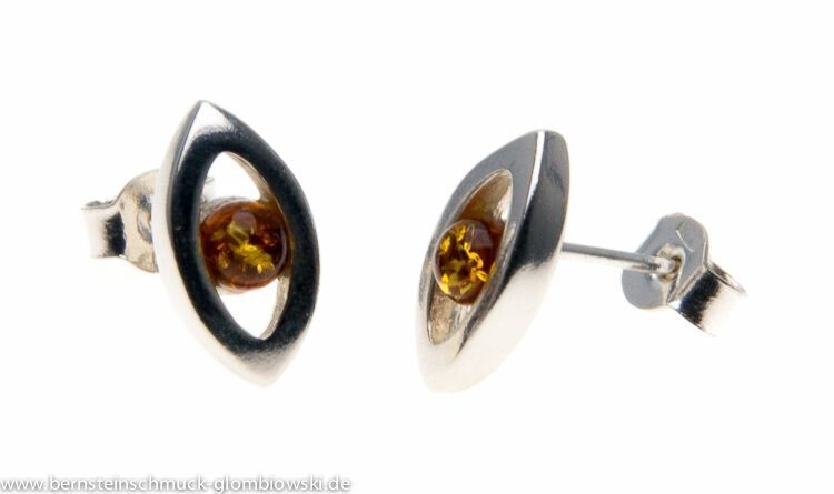Bernstein Ohrringe Ohrstecker mit Silber 925.