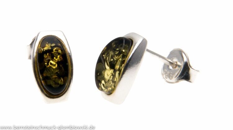 Bernstein Ohrringe Ohrstecker mit Silber 925.