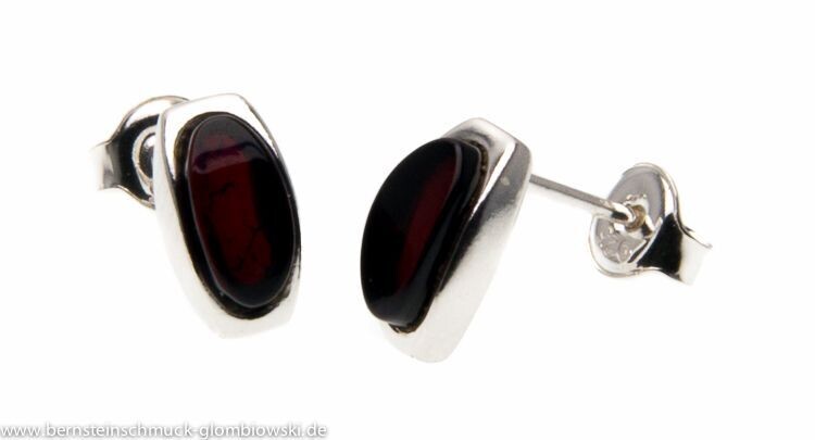 Bernstein Ohrringe Ohrstecker mit Silber 925.