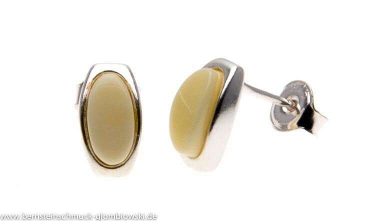 Bernstein Ohrringe Ohrstecker mit Silber 925.