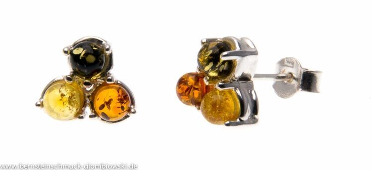 Bernstein Ohrringe Ohrstecker mit Silber 925.