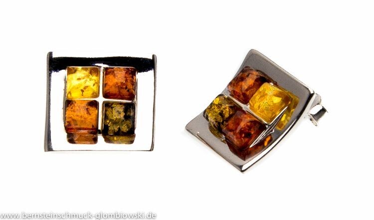 Bernstein Ohrringe Ohrstecker mit Silber 925.
