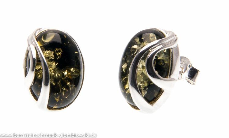 Bernstein Ohrringe Ohrstecker mit Silber 925.