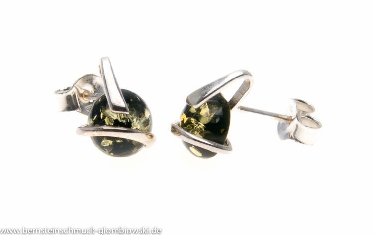 Bernstein Ohrringe Ohrstecker mit Silber 925.