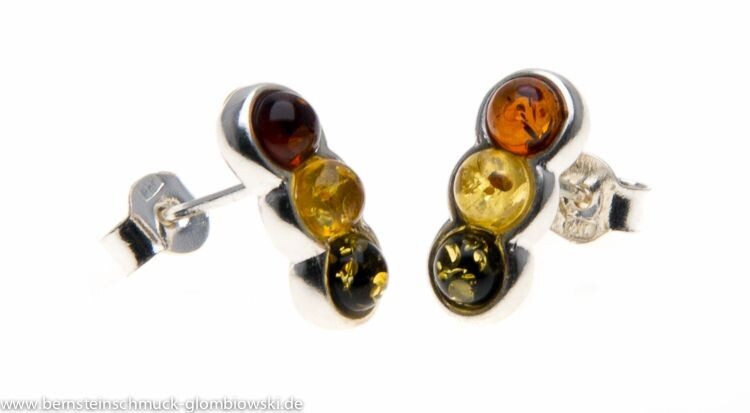 Bernstein Ohrringe Ohrstecker mit Silber 925.