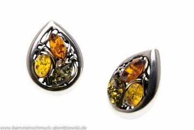 Bernstein Ohrringe Ohrstecker mit Silber 925.
