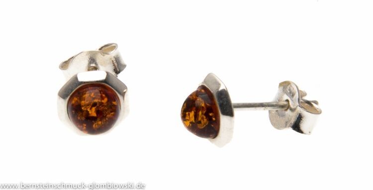 Bernstein Ohrringe Ohrstecker mit Silber 925.