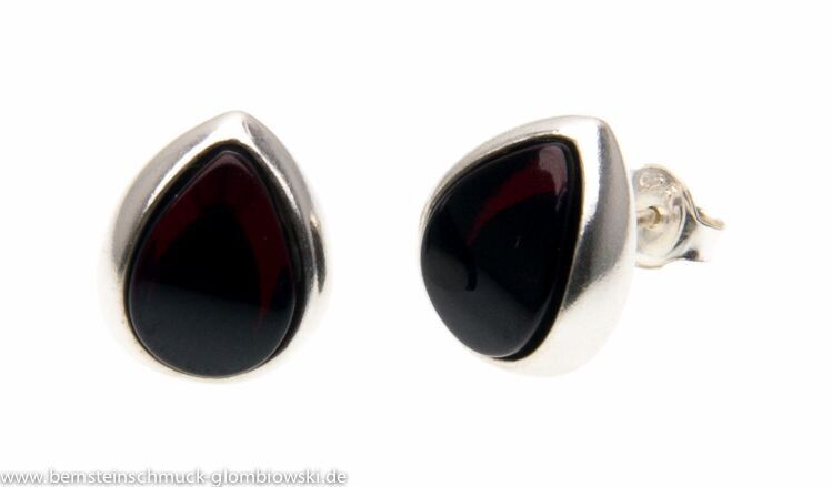 Bernstein Ohrringe Ohrstecker mit Silber 925.