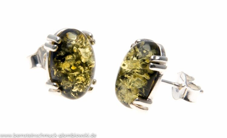 Bernstein Ohrringe Ohrstecker mit Silber 925.