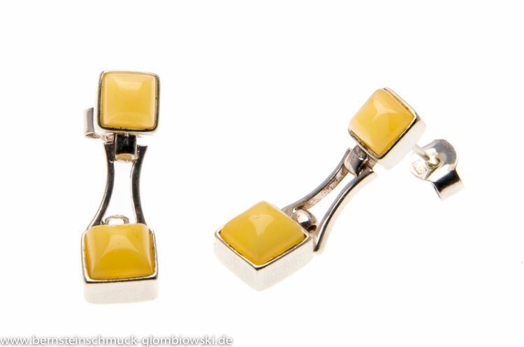 Bernstein Ohrringe Ohrstecker mit Silber 925.