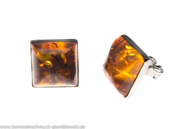 Bernstein Ohrringe Ohrstecker mit Silber 925.
