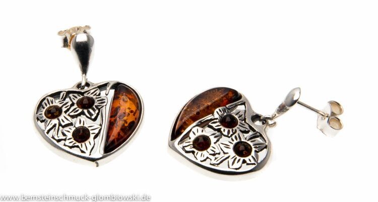 Bernstein Ohrringe Ohrstecker mit Silber 925.