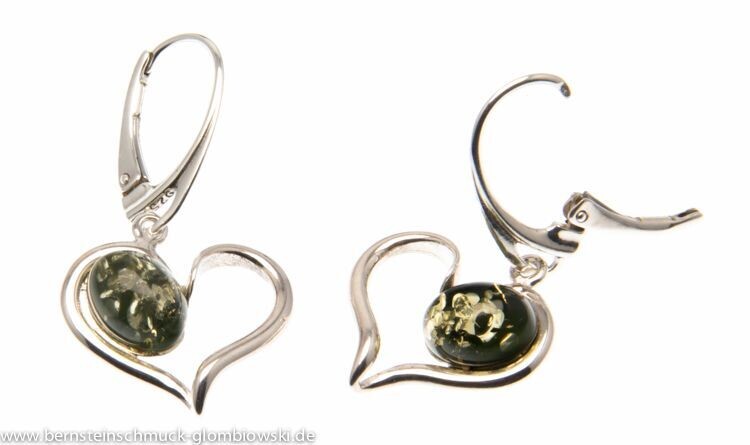 Bernstein Ohrringe Ohrhänger mit Silber 925.