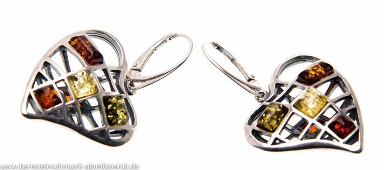 Bernstein Ohrringe Ohrhänger mit Silber 925.