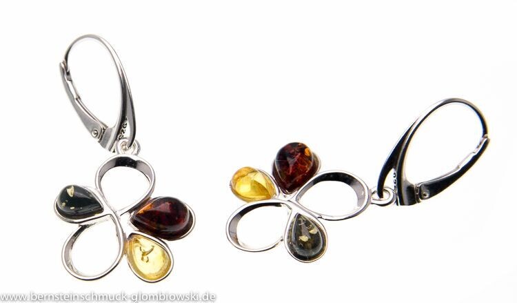 Bernstein Ohrringe Ohrhänger mit Silber 925.