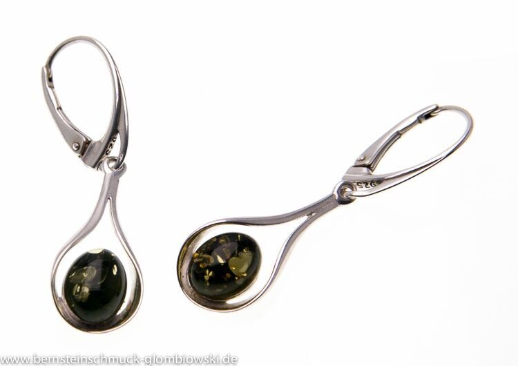 Bernstein Ohrringe Ohrhänger mit Silber 925.