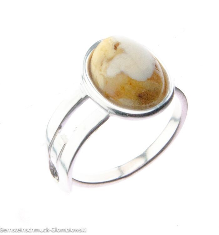 Bernstein Ring mit Silber 925