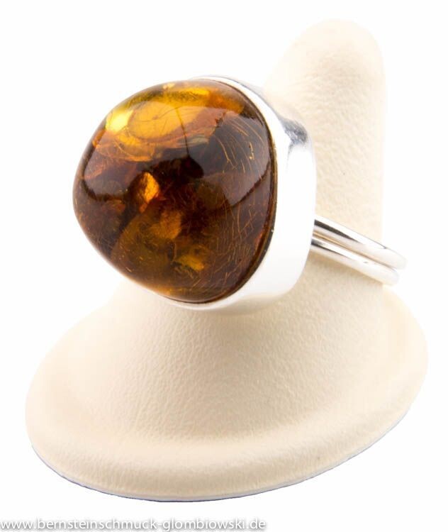 Bernstein Ring mit Silber 925