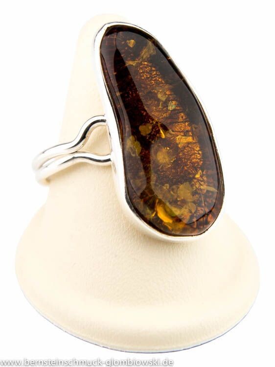 Bernstein Ring mit Silber 925