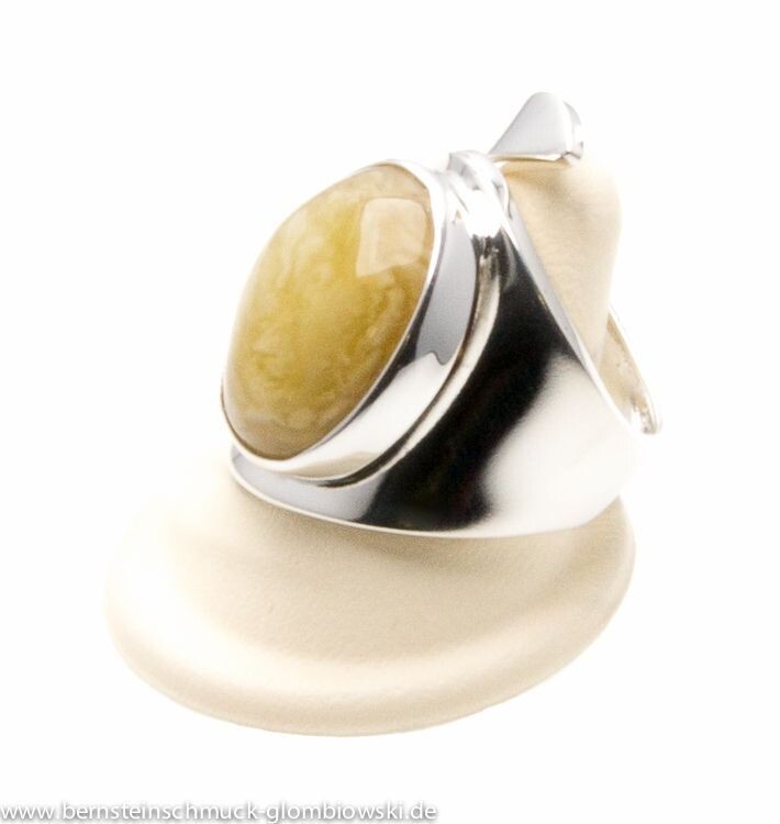 Bernstein Ring mit Silber 925