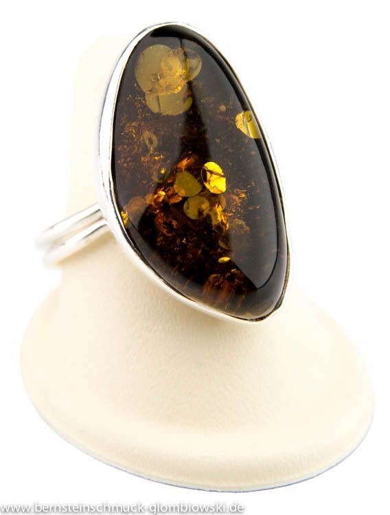 Bernstein Ring mit Silber 925