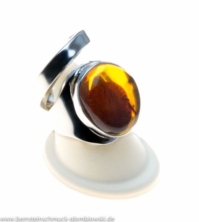 Bernstein Ring mit Silber 925
