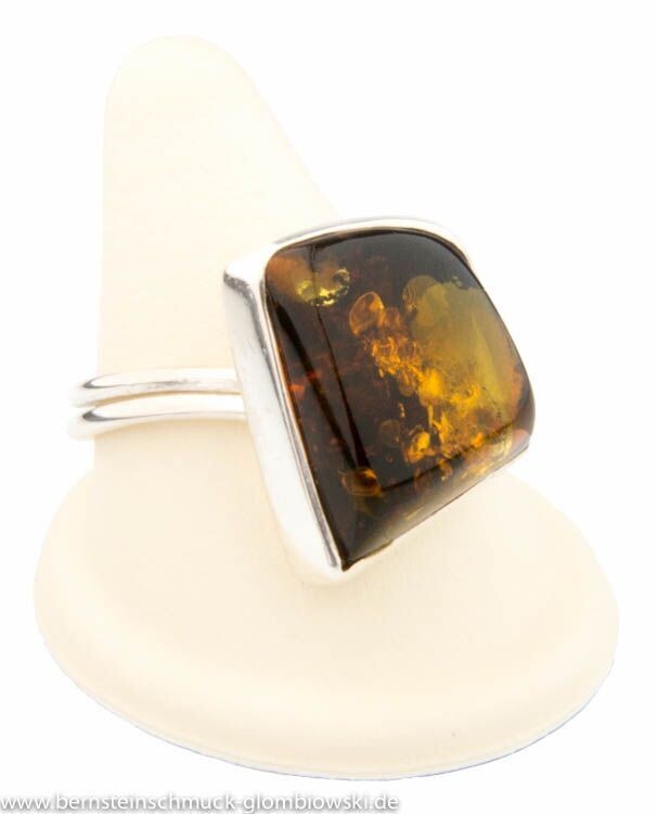Bernstein Ring mit Silber 925