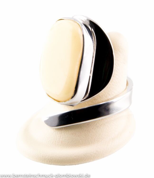 Bernstein Ring mit Silber 925