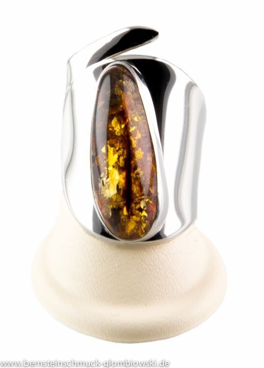 Bernstein Ring mit Silber 925