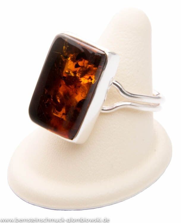 Bernstein Ring mit Silber 925