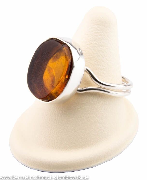 Bernstein Ring mit Silber 925