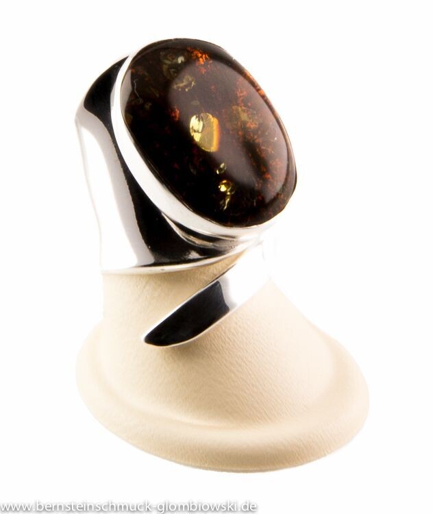 Bernstein Ring mit Silber 925