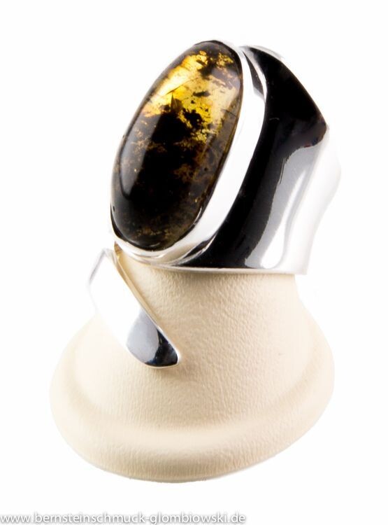 Bernstein Ring mit Silber 925