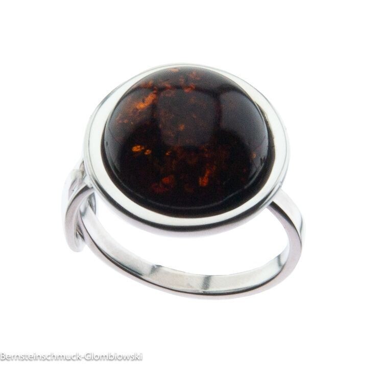 Bernstein Ring mit Silber 925