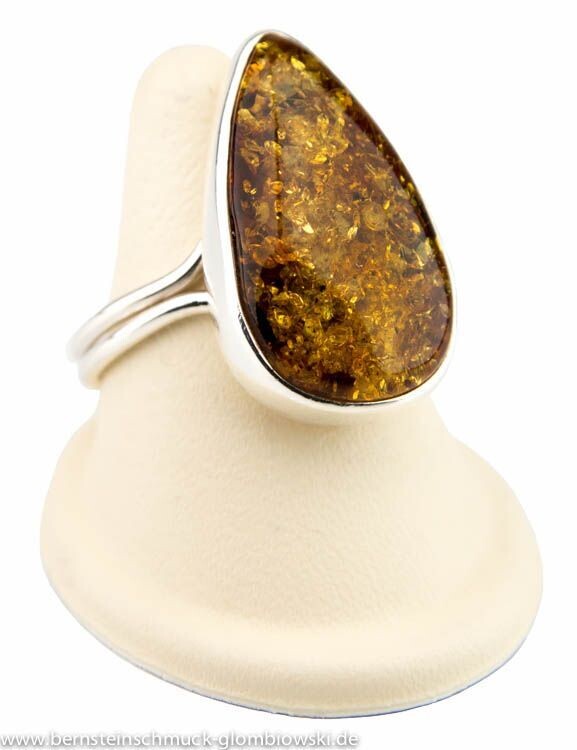Bernstein Ring mit Silber 925