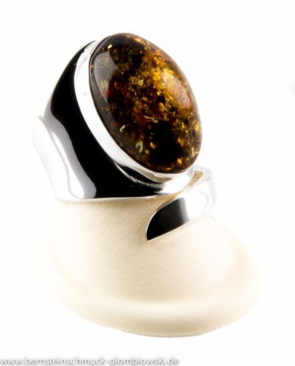 Bernstein Ring mit Silber 925