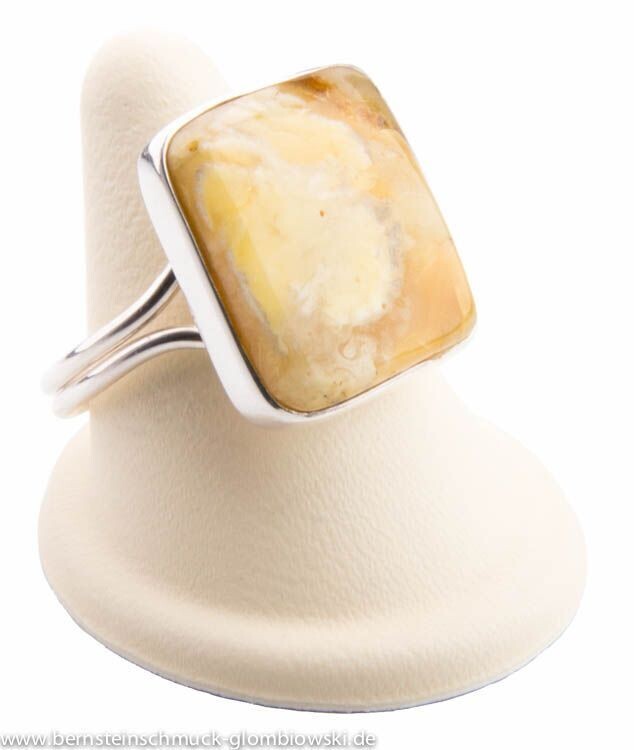 Bernstein Ring mit Silber 925