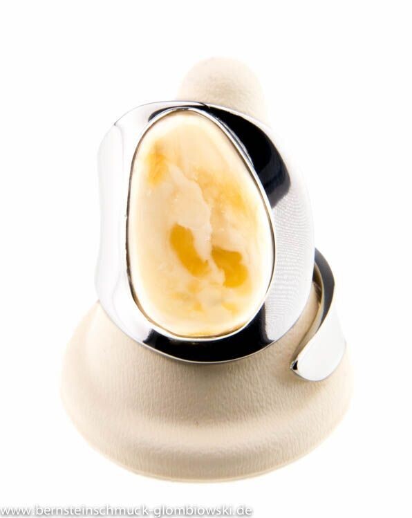 Bernstein Ring mit Silber 925