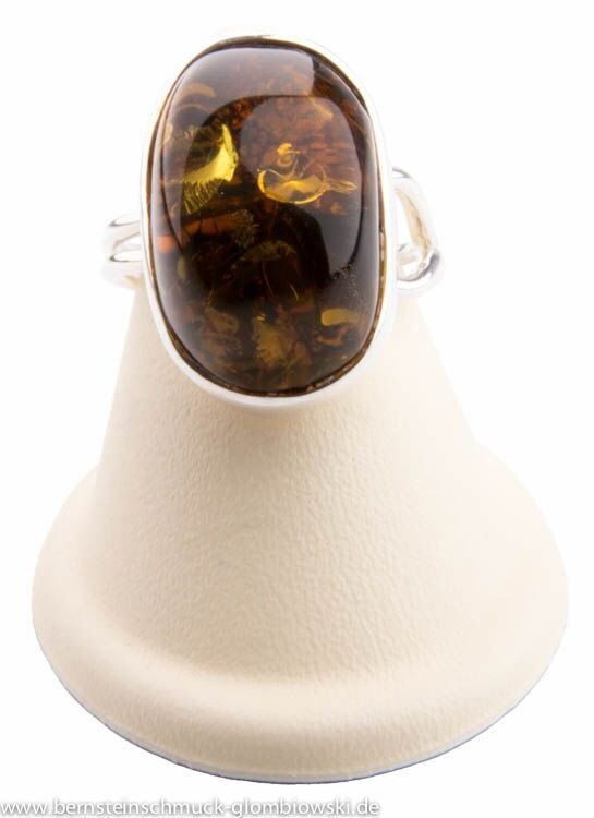 Bernstein Ring mit Silber 925