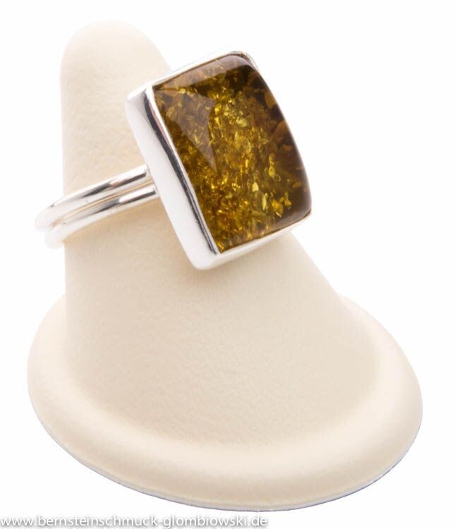 Bernstein Ring mit Silber 925