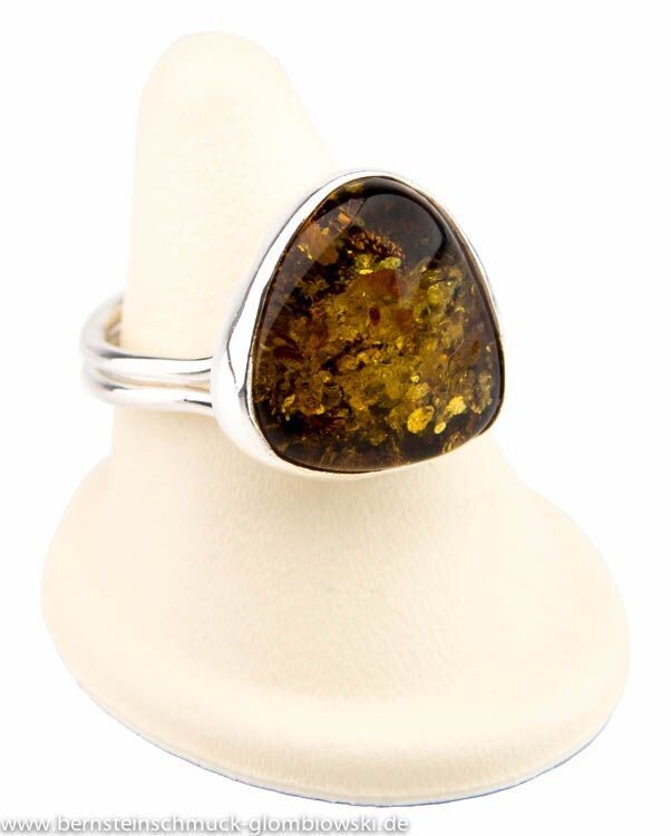 Bernstein Ring mit Silber 925