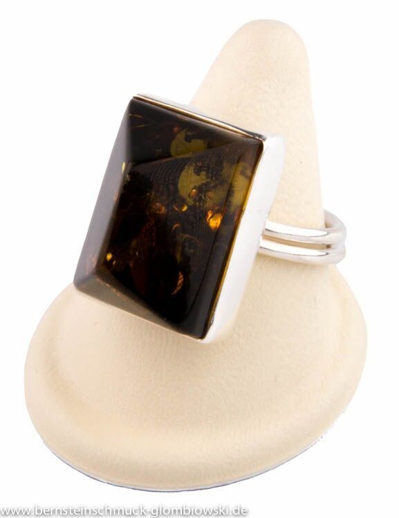 Bernstein Ring mit Silber 925