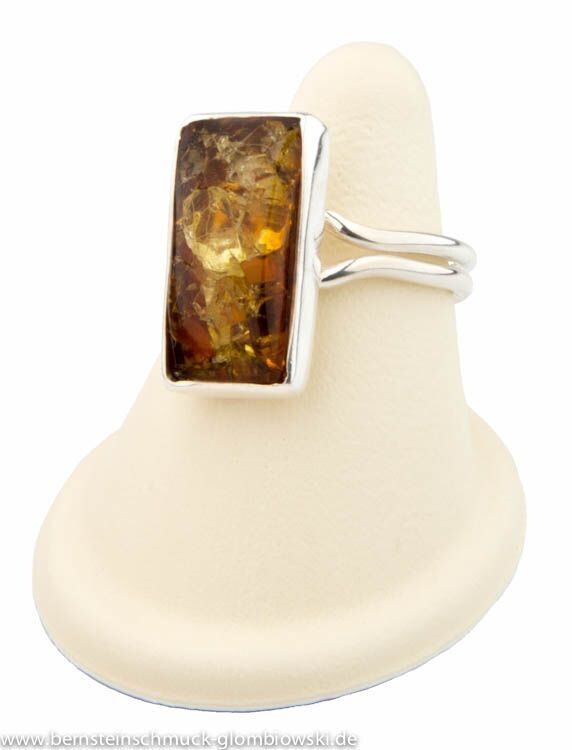 Bernstein Ring mit Silber 925