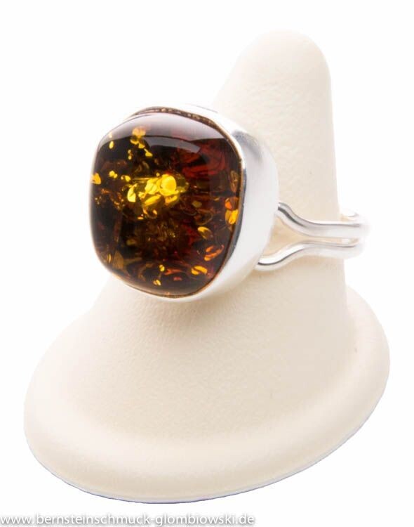 Bernstein Ring mit Silber 925