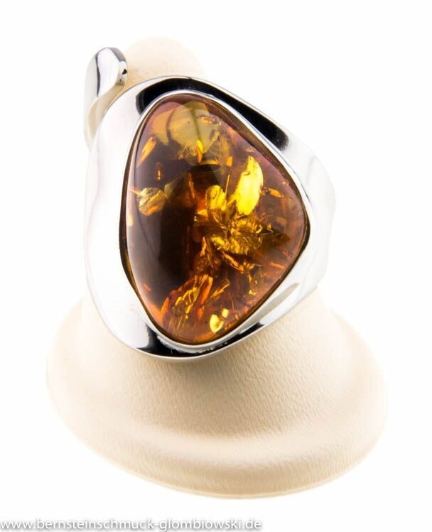 Bernstein Ring mit Silber 925