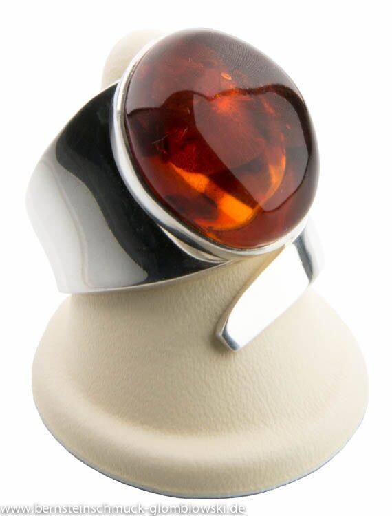 Bernstein Ring mit Silber 925