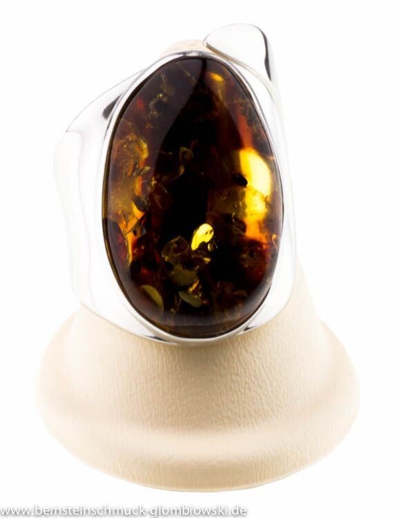 Bernstein Ring mit Silber 925